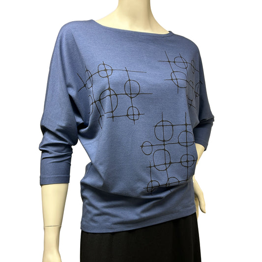 OCOBA Solid Dolman Top w Print