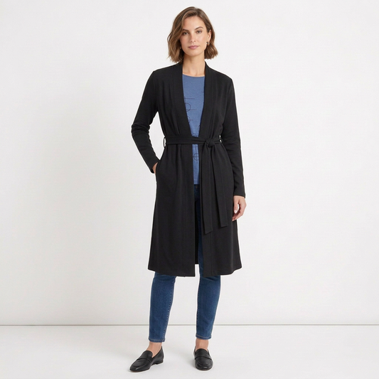 TOC FF Long Banded Cardigan w/Tie