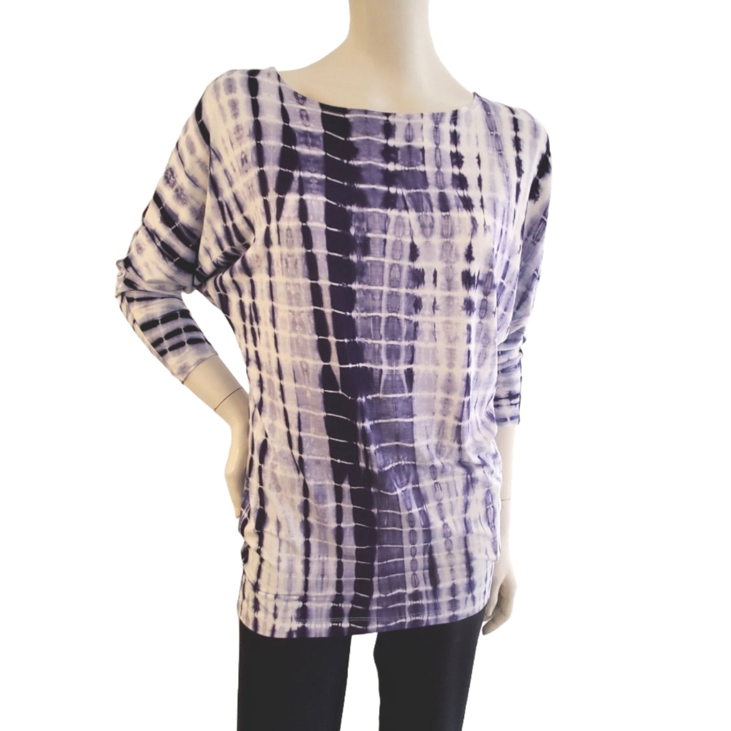 Bamboo Shibori Print Dolman Tunic Top