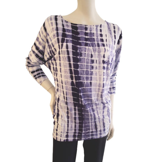 Bamboo Shibori Print Dolman Tunic Top