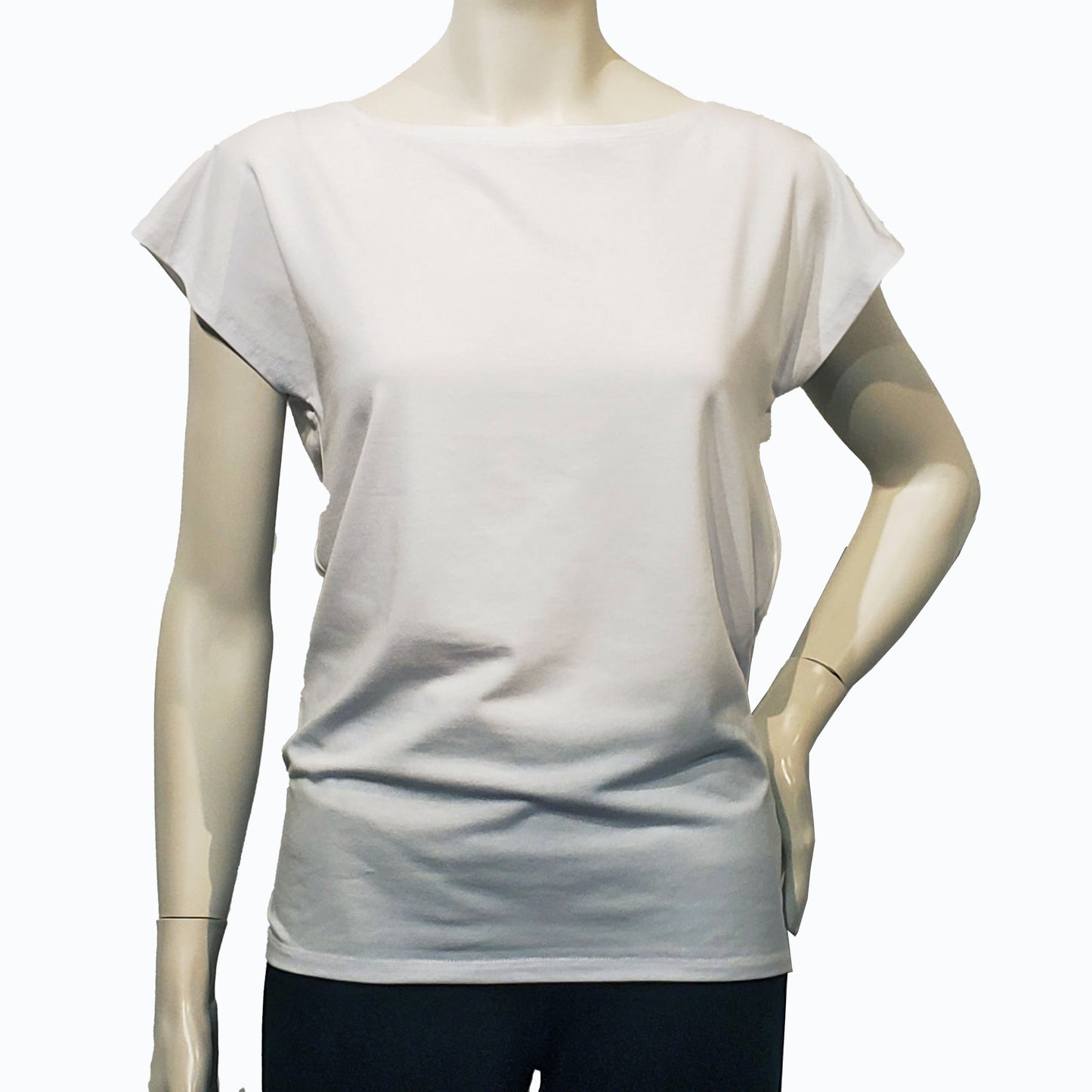 TOC Jersey Boat Neck Cap Sleeve Top