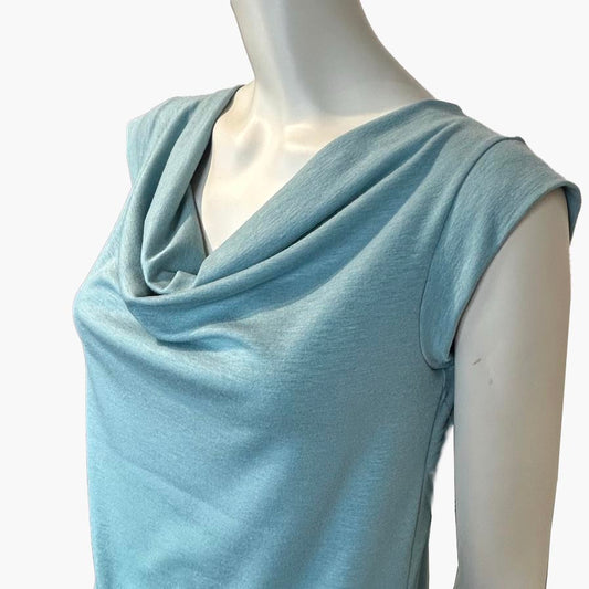 Upcycled Jersey Cap Sleeve Cowl Neck