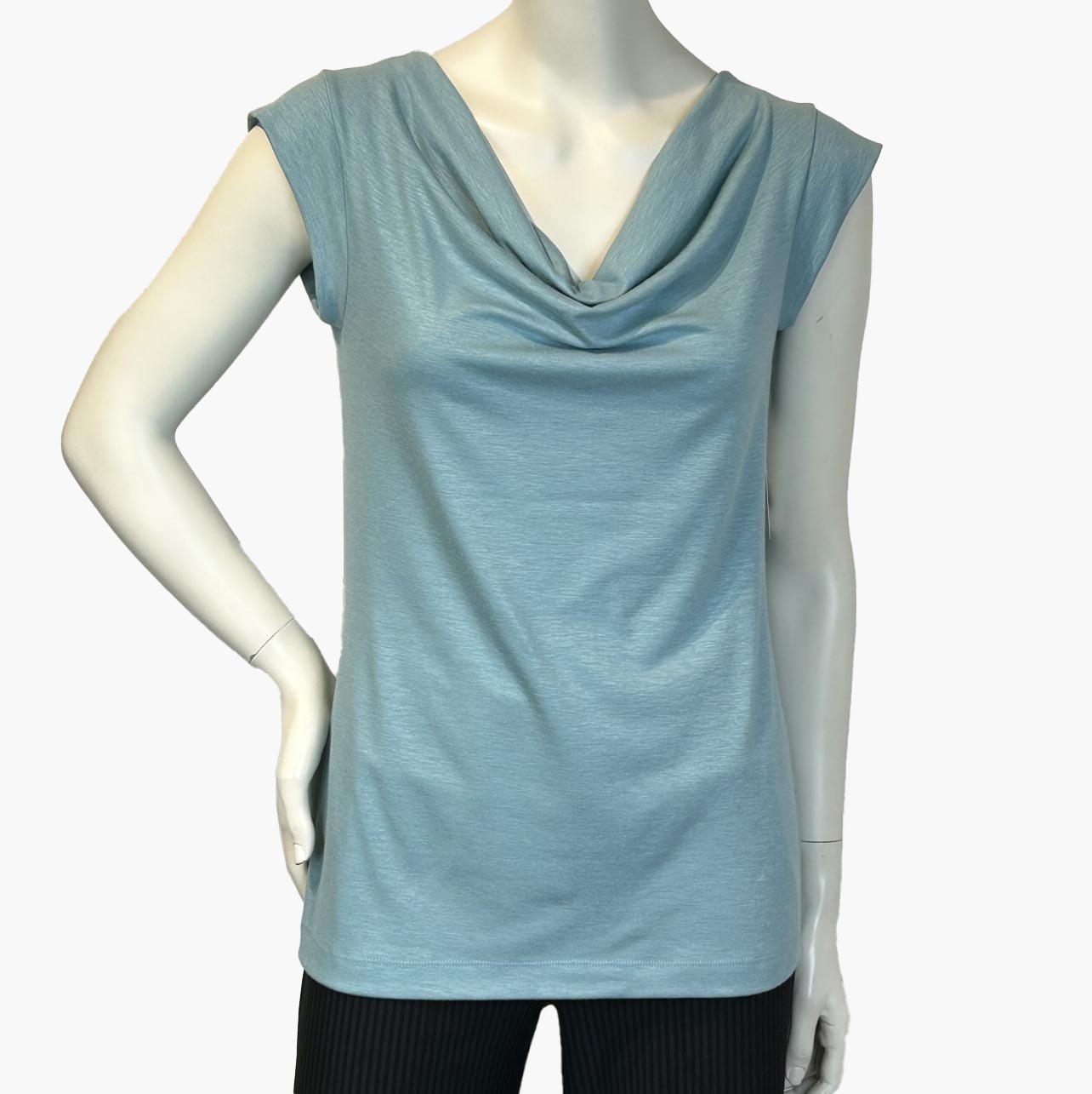 Upcycled Jersey Cap Sleeve Cowl Neck