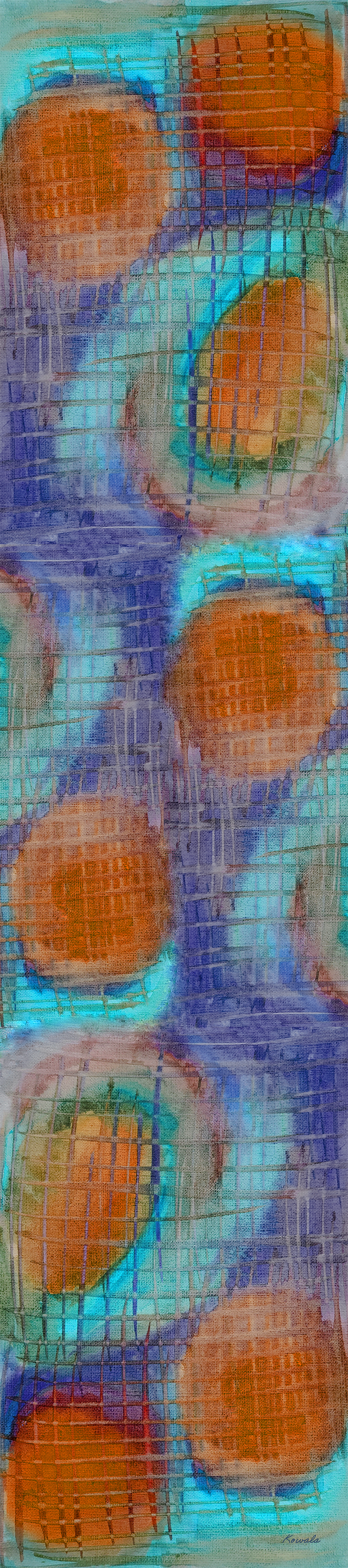 Silk Scarf - Water Colour Crosshatch