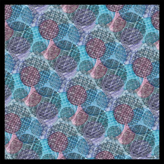 Silk Scarf Square - Water Colour Dots