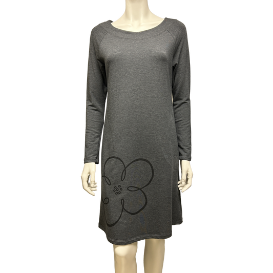 TOC French Terry Boat Neck Dress with Print