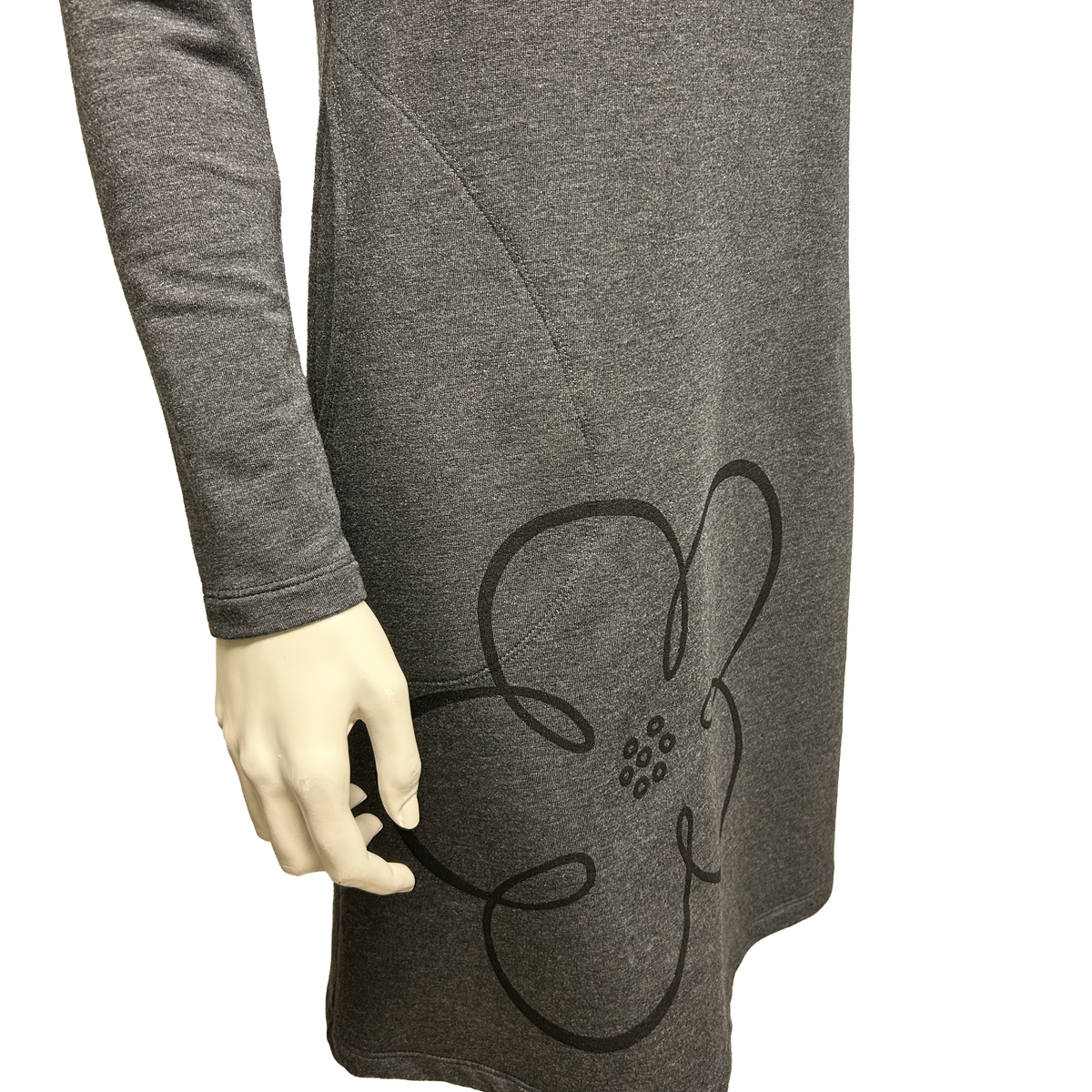 TOC French Terry Boat Neck Dress with Print