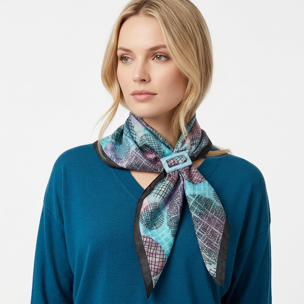 Silk Square Scarf - Water Colour Dots