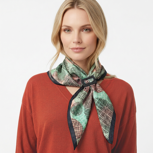 Silk Scarf Square - Water Colour Dots