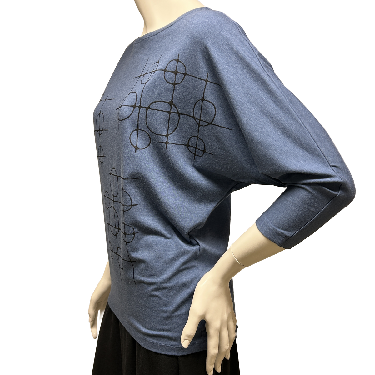 OCOBA Solid Dolman Top w Print