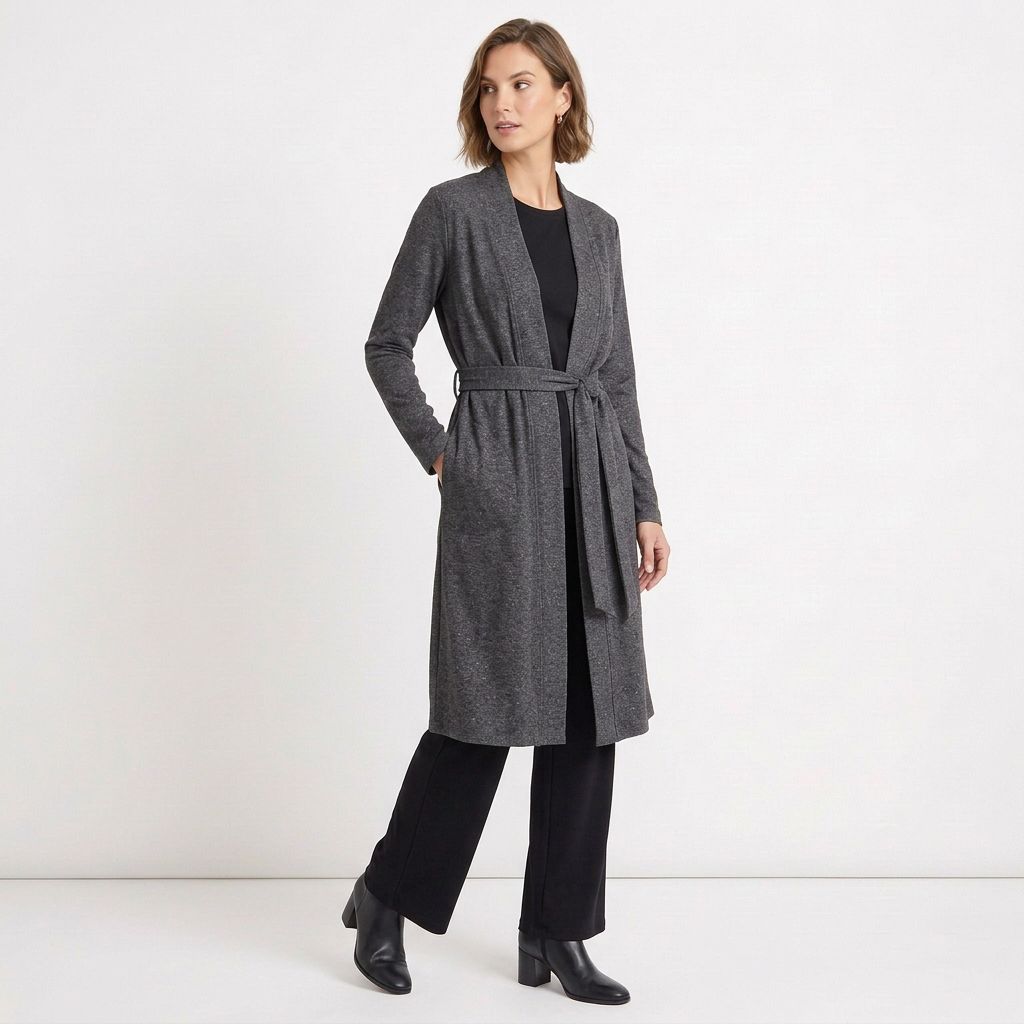 TOC FF Cardigan long à bandes avec cravate
