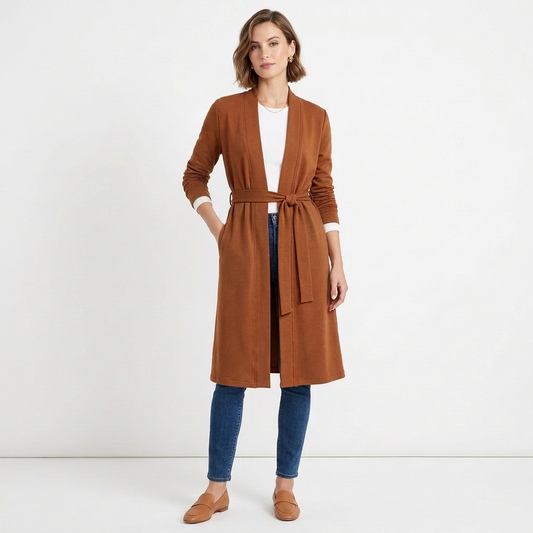 TOC FF Long Banded Cardigan w/Tie