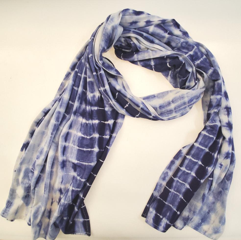 Écharpe à imprimé Shibori en bambou