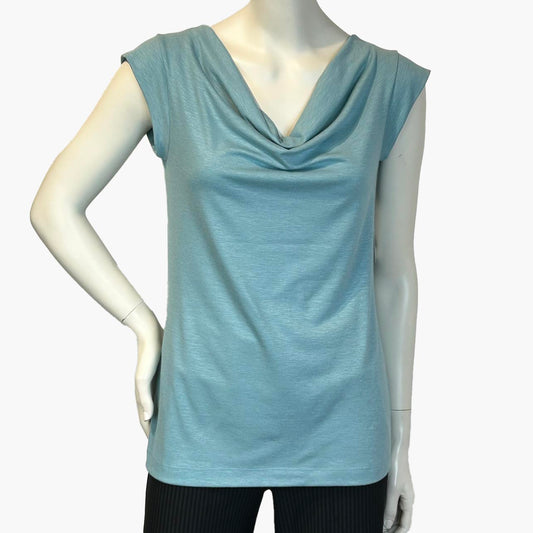 Upcycled Jersey Cap Sleeve Cowl Neck